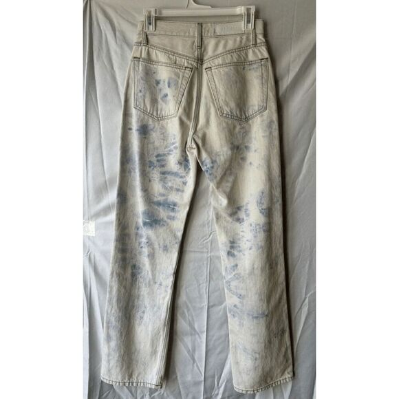 RE/DONE 90s High Rise Loose Straight Leg Jeans in Sunbleached Tie Dye Size 24 - Picture 2 of 3